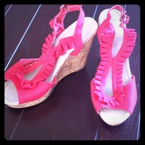 3/$12 Cute Red Wedges